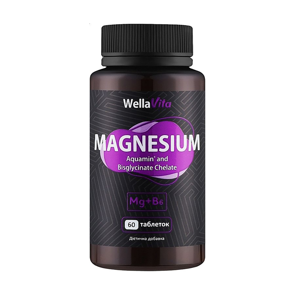 Магній Wella Vita Magnesium Mg + B6 з вітаміном В6, 60 таблеток